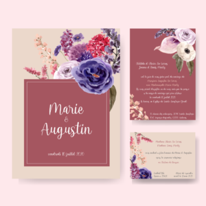 Faire part mariage Marie et Augustin