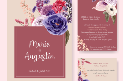 Faire part mariage Marie et Augustin