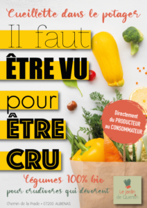 Affiche publicitaire cueillette participative Le Jardin de Quentin