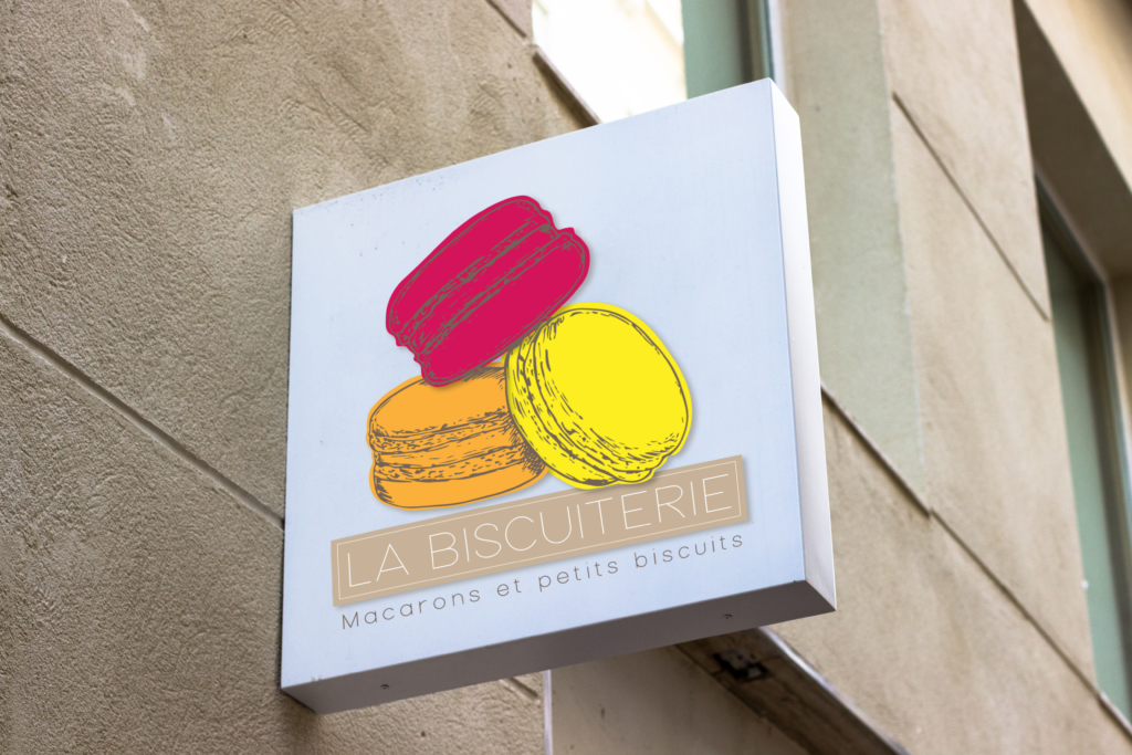 Signalétique enseigne café la biscuiterie