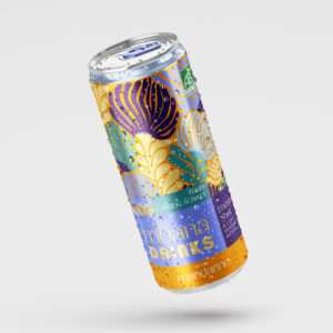 Packaging design canette energy drinks Moana Drinks Mandarine