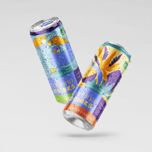 Packaging design canette energy drinks Moana Drinks Pamplemousse